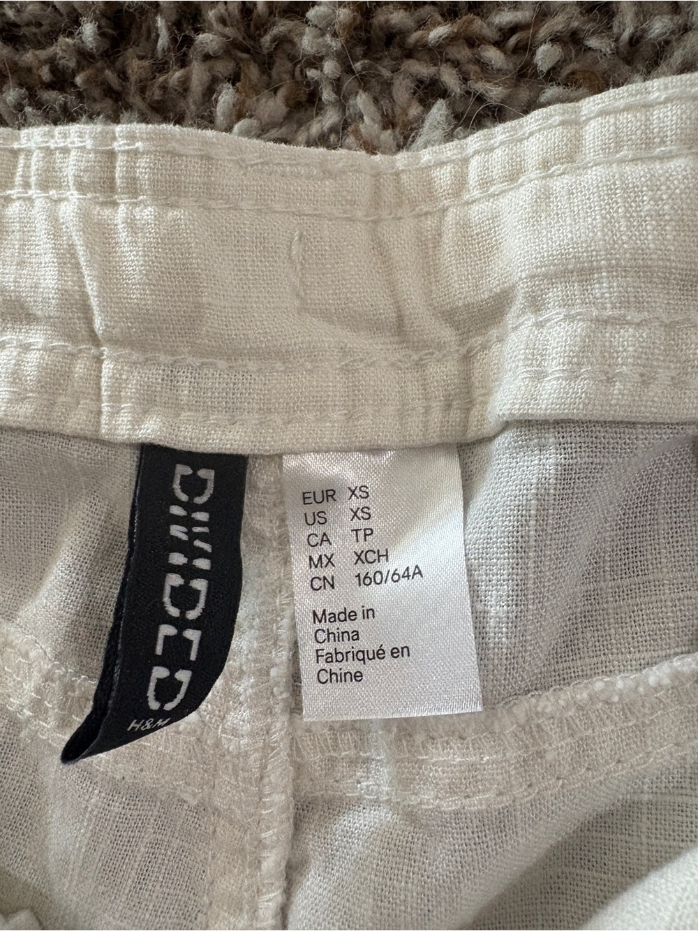 H&M Divided Lightweight White Linen Pants - White